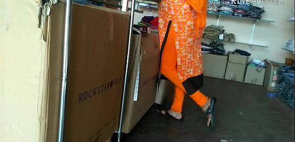  Aunty showing ass in shop